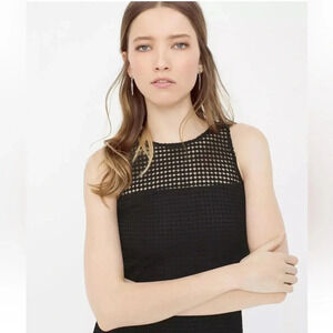 White House Black Market Black Crochet Lace Sheath Midi Dress Size 2 Cocktail